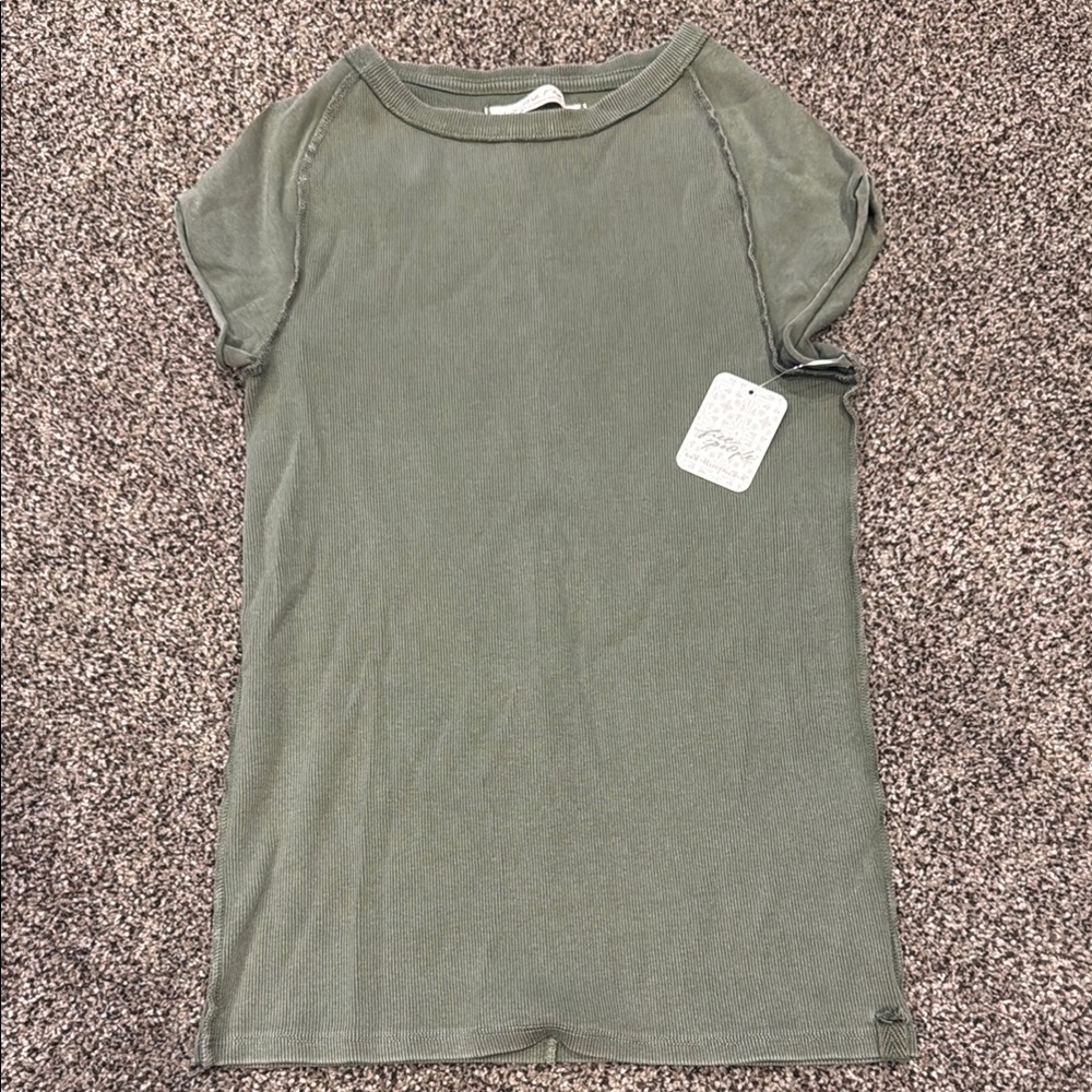 Free People Green Short Sleeve Tee